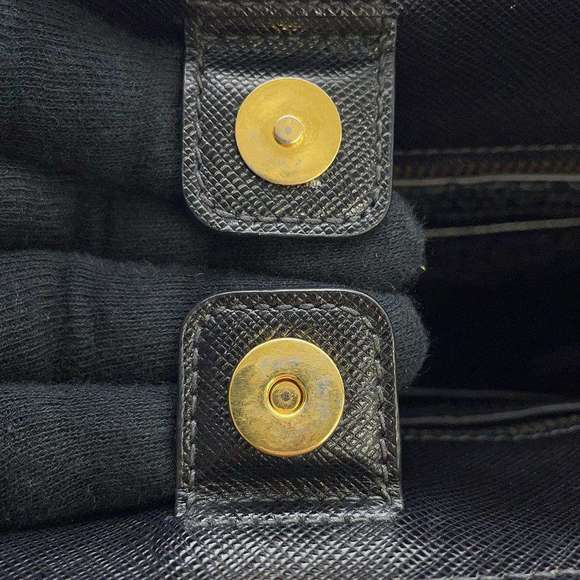 Prada Handbag Saffiano Logo 2way Black - Picture 11 of 12